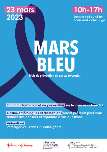 Blue March 2023 - Colorectal Cancer Prevention Month  Groupe Hospitalier  Privé Ambroise Paré - Hartmann